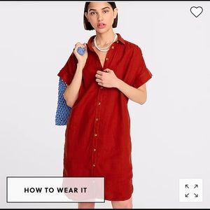 J Crew Barn Red Linen Dress. Worn once, but color did not suite me. Size XS.